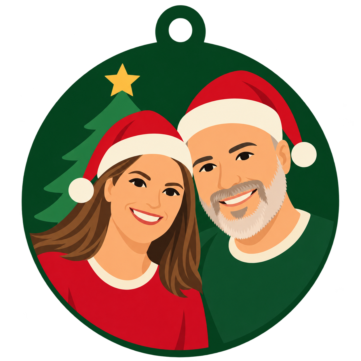 The same couple turned into an illustrated Christmas design